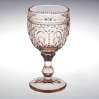 Fleur Set of 4  Pink And Blue Wine Glasses