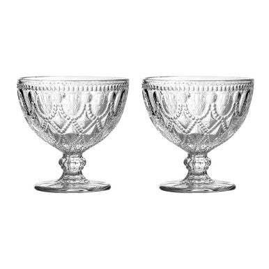 Set of Two Clear Glass Sundae Dishes | Fleur