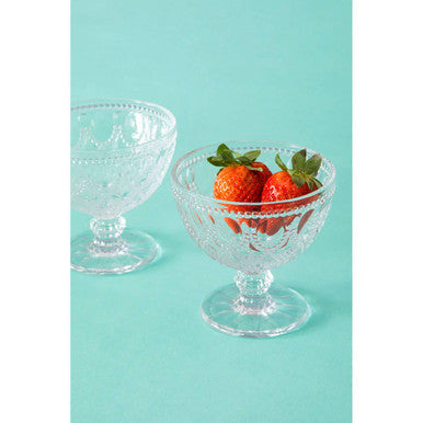 Set of Two Clear Glass Sundae Dishes | Fleur