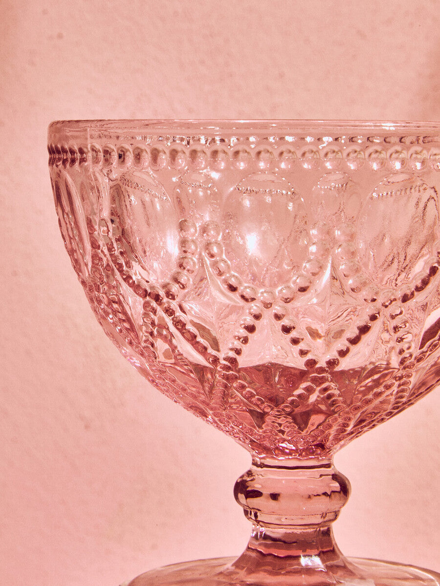 Set of Two Pink Glass Sundae Dishes | Fleur