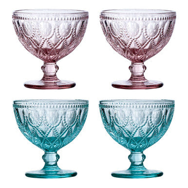 Set of Two Blue Glass Sundae Dishes | Fleur