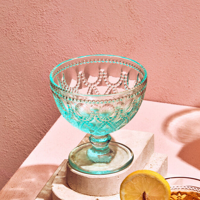 Set of Two Blue Glass Sundae Dishes | Fleur