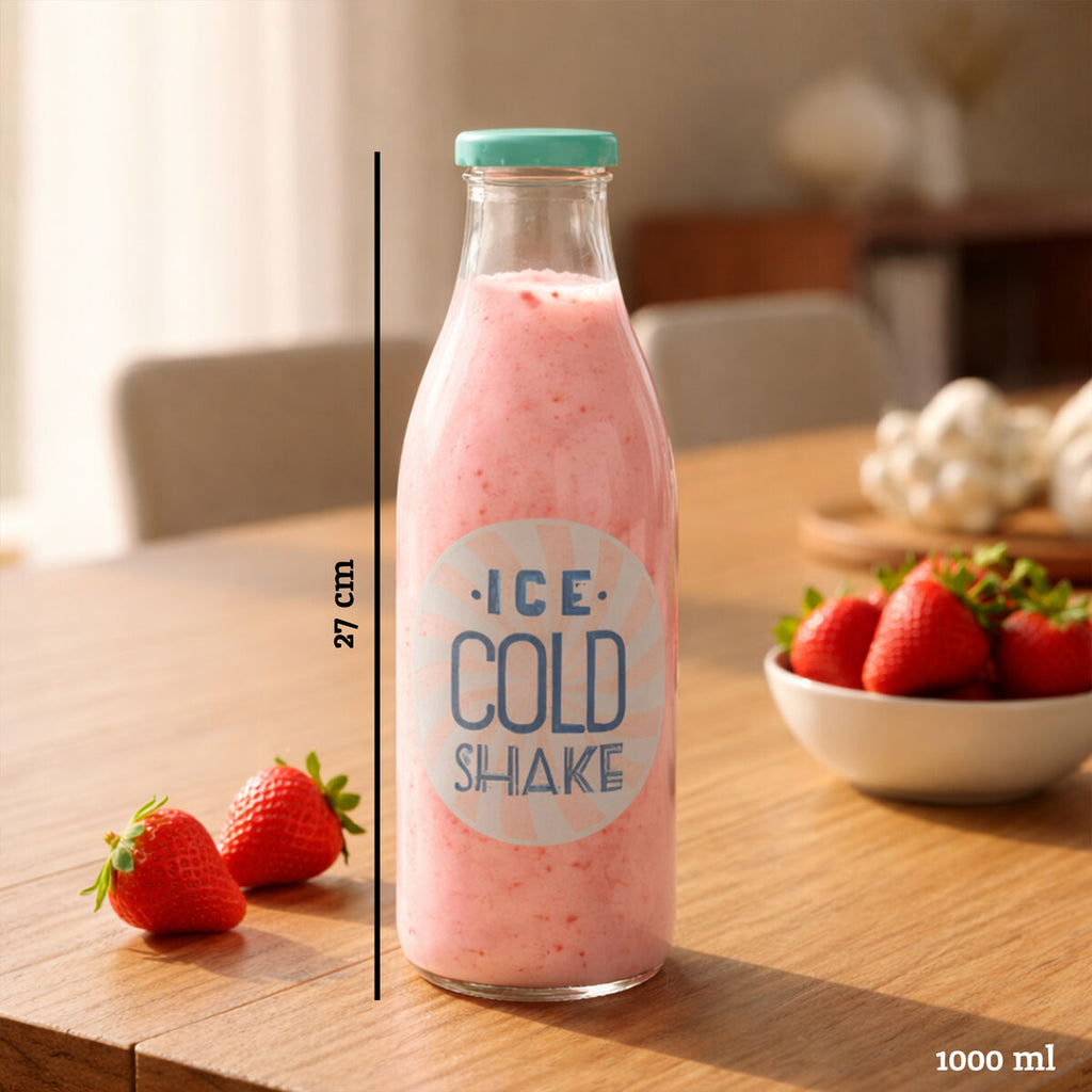 Glass Milk Bottle With  Screw Cap | Dayla