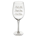 Set of 2 Do Not Ask Large Wine Glasses | Verity