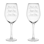 Set of 2 Do Not Ask Large Wine Glasses | Verity
