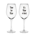 Set of 2 Time for Wine Large Wine Glasses | Verity