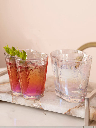 Set of 4 Lustre Glass Tumblers | Aurora