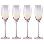 Set of 4 Champagne Glasses | Frosted Deco