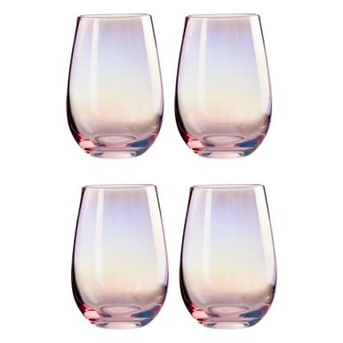 Set of 4 Hi Ball Glasses | Frosted Deco