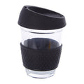 Glass Mug with Black Silicone Band Lid | Mimo