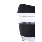 Glass Mug with Black Silicone Band Lid | Mimo