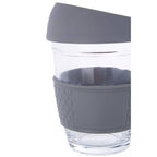 Glass Mug with Grey Silicone Band Lid | Mimo