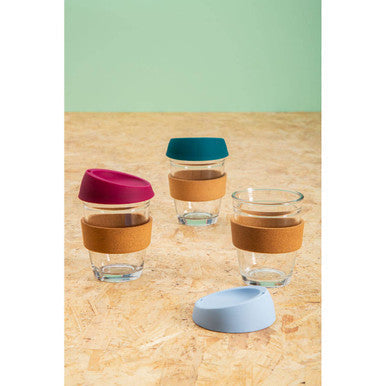Glass Mug with Dark Green Silicone Lid | Mimo