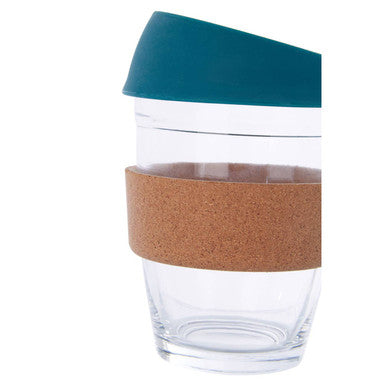 Glass Mug with Dark Green Silicone Lid | Mimo