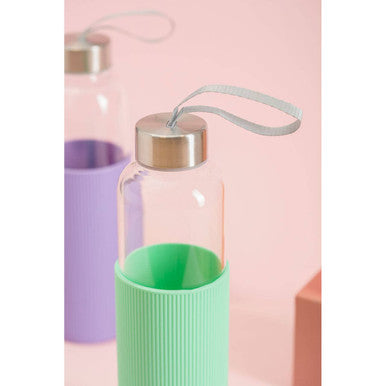 Glass Bottle with Mint Silicone Sleeve | Mimo