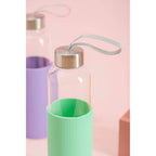 Glass Bottle with Mint Silicone Sleeve | Mimo