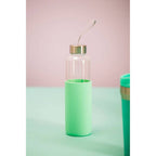 Glass Bottle with Mint Silicone Sleeve | Mimo