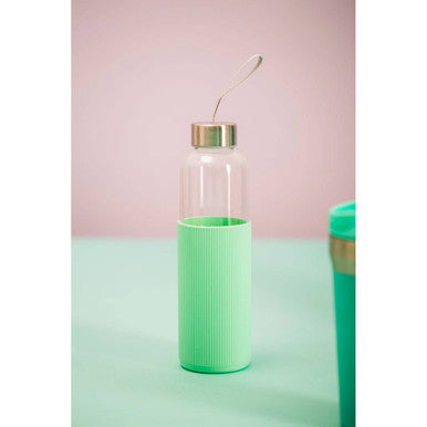 Glass Bottle with Mint Silicone Sleeve | Mimo