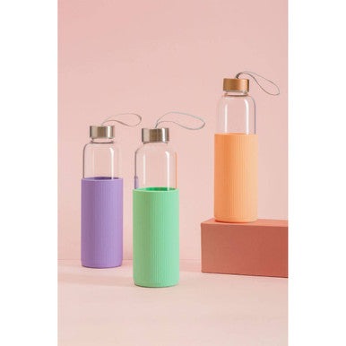 Glass Bottle with Purple Silicone Sleeve | Mimo