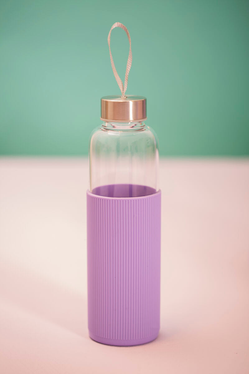 Glass Bottle with Purple Silicone Sleeve | Mimo