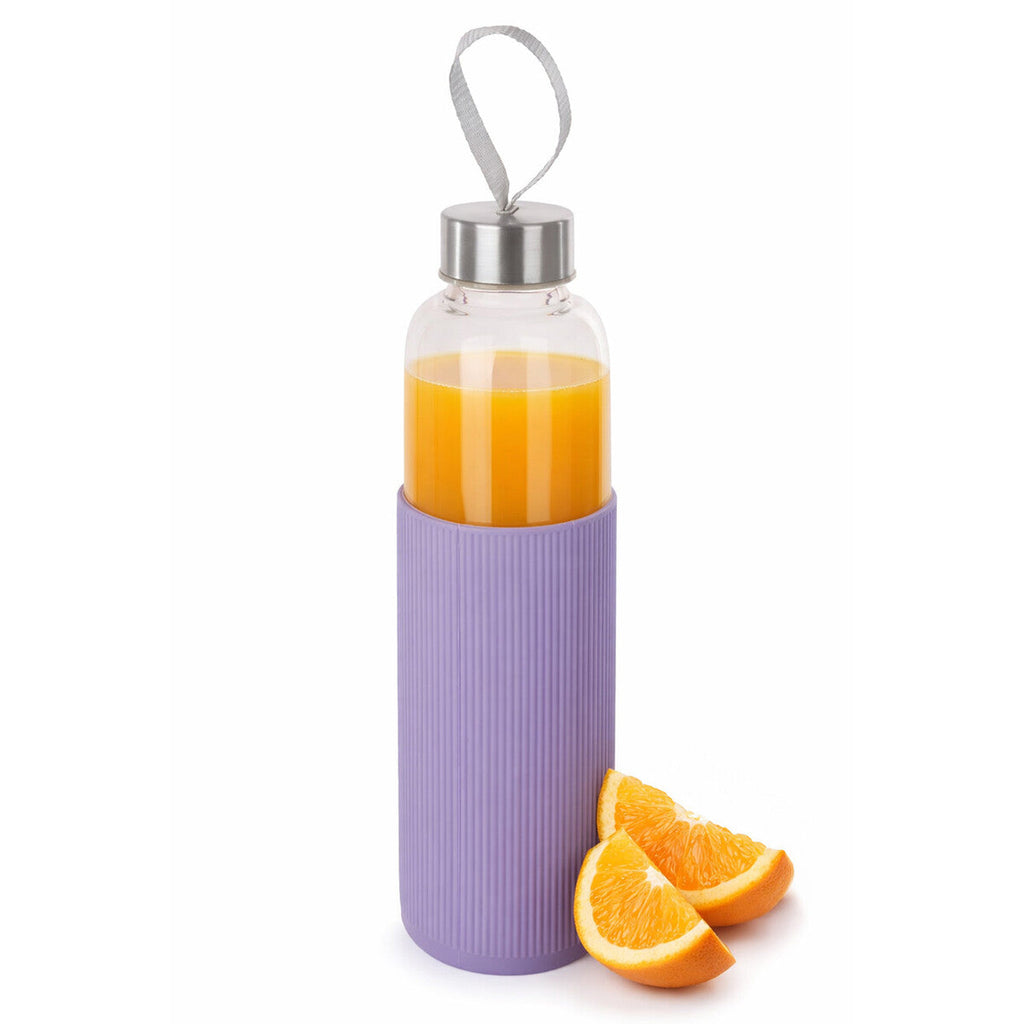Glass Bottle with Purple Silicone Sleeve | Mimo
