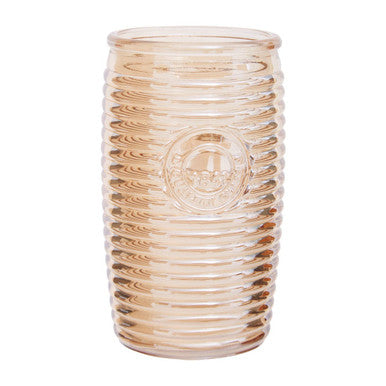 Set of Four Gold Ribbed Glass Tumblers | Dayla