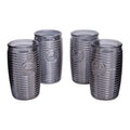 Set of Four Grey Ribbed Glass Tumblers | Dayla
