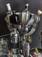 Set of Four Grey Ribbed Glass Tumblers | Dayla