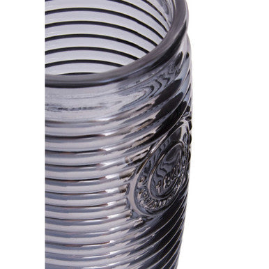 Set of Four Grey Ribbed Glass Tumblers | Dayla