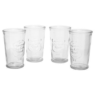 Embossed Glass Bottle Set with Four Glasses | Dayla
