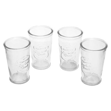 Embossed Glass Bottle Set with Four Glasses | Dayla