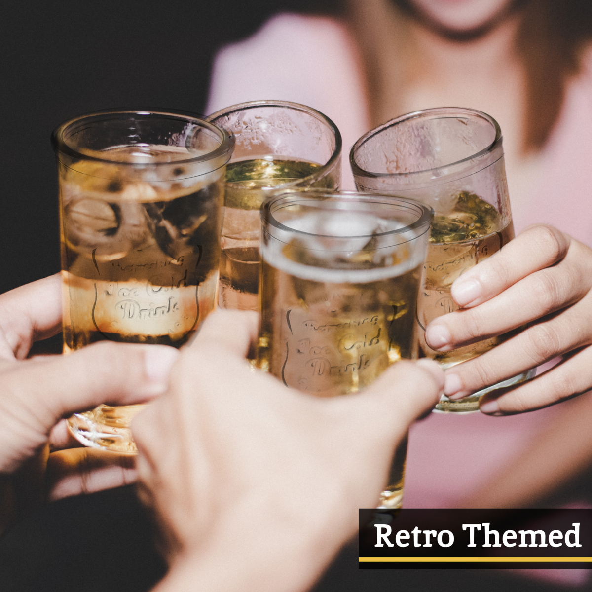 Embossed Glass Bottle Set with Four Glasses | Dayla