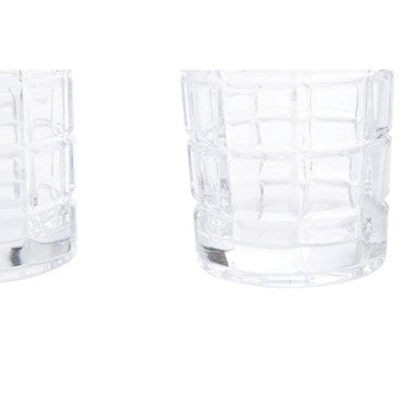 Set of Four Check Glass Tumblers | Auclair