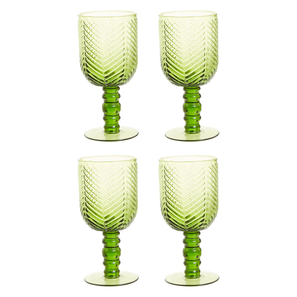 Set of Four Green Wine Glasses | Fleur