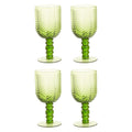 Set of Four Green Wine Glasses | Fleur