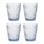 Set of Four Embossed Blue Tumblers | Fleur