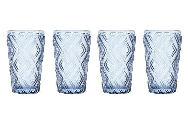Set of Four Blue Highball Glasses | Fleur