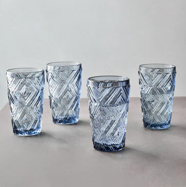 Set of Four Blue Highball Glasses | Fleur