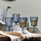 Set of Four Blue Wine Glasses | Fleur