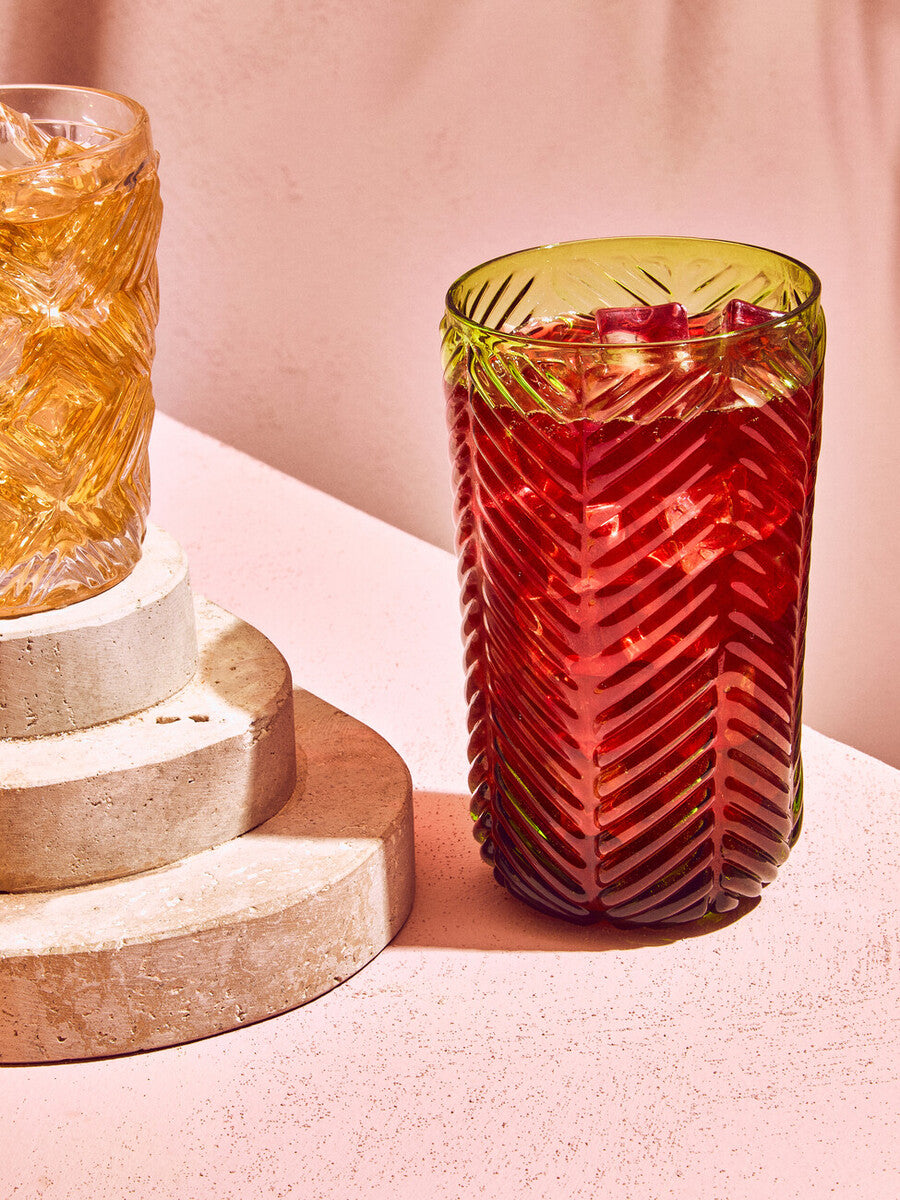 Fleur Set Of Four Clear Glass Tumblers