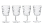 Fleur Set Of Four Clear Wine Glasses