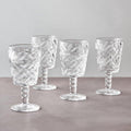 Fleur Set Of Four Clear Wine Glasses