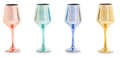 Set of Four Wine Glasses in Assorted Colours | Aurora