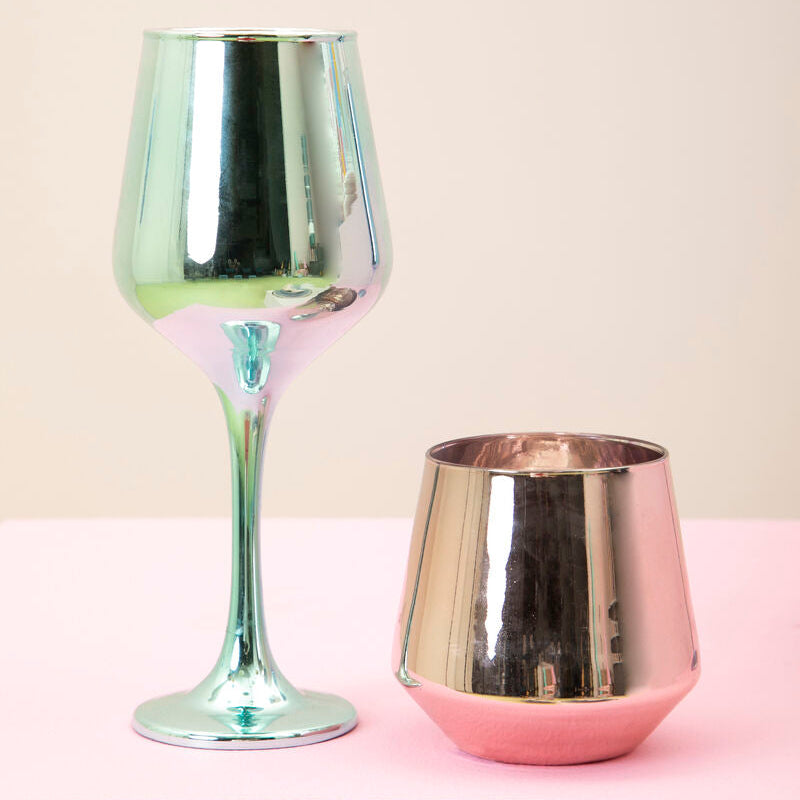 Set of Four Wine Glasses in Assorted Colours | Aurora