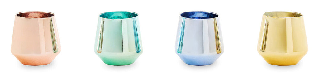 Set of Four Glass Tumblers in Assorted Colours | Aurora