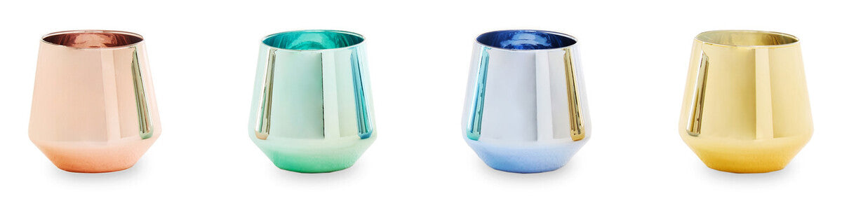 Set of Four Glass Tumblers in Assorted Colours | Aurora