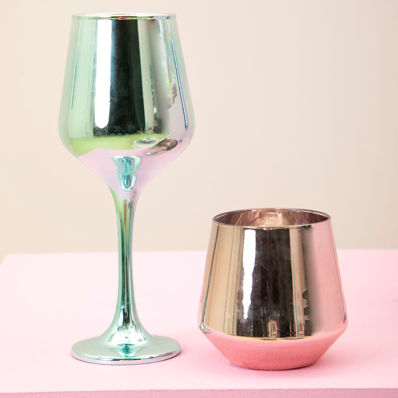 Set of Four Glass Tumblers in Assorted Colours | Aurora