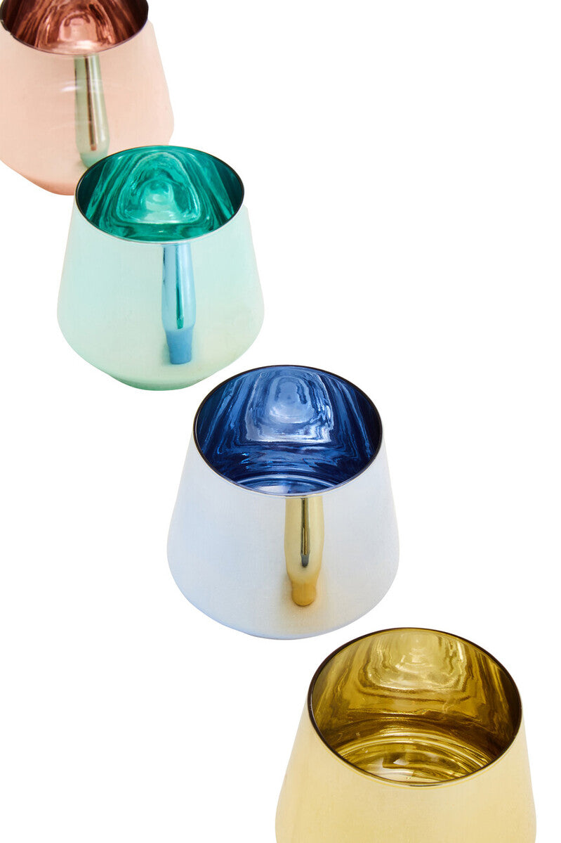 Set of Four Glass Tumblers in Assorted Colours | Aurora