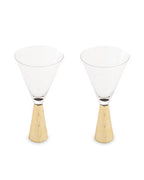 Set of Two Wine Glasses with Gold Finish Stem | Astrid