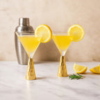 Set of Two Wine Glasses with Gold Finish Stem | Astrid